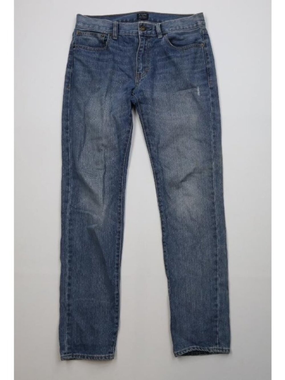 J Crew The Driggs Mens 30x32 Faded Skinny Leg Straight Denim Jeans Blue Cotton